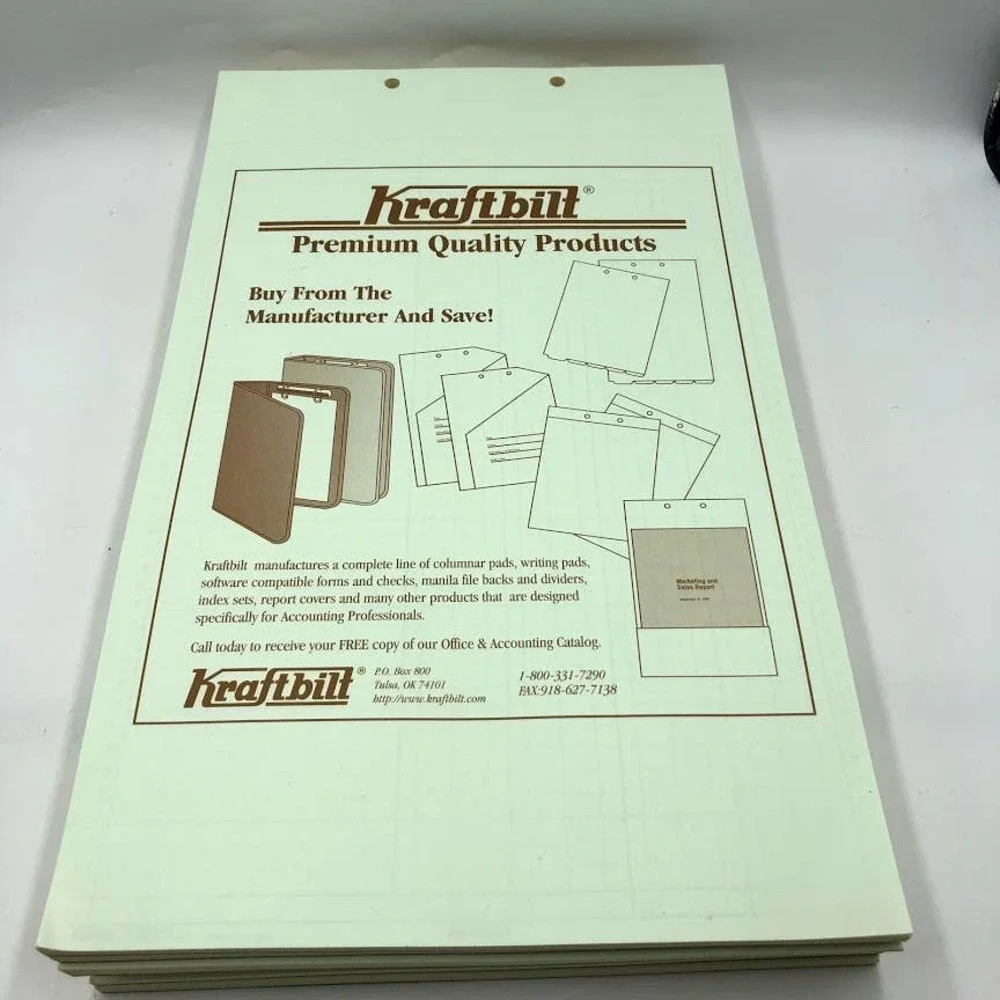 Kraftbilt Columnar Pads Accounting Legal Size